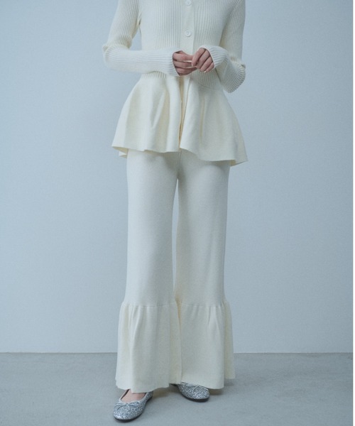 paravion（パラビオン）の「【SET ITEM】ペプラムカーデ×フレアニットパンツ（その他パンツ・レディース・ブラック/ホワイト・FREE）」の10枚目の写真