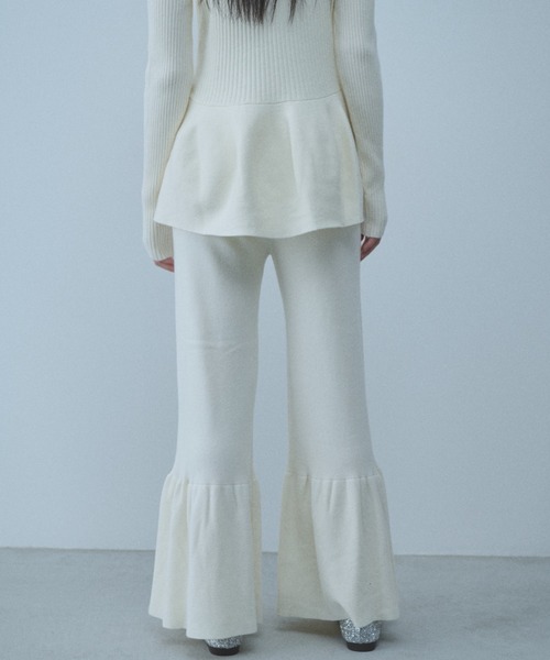 paravion（パラビオン）の「【SET ITEM】ペプラムカーデ×フレアニットパンツ（その他パンツ・レディース・ブラック/ホワイト・FREE）」の12枚目の写真