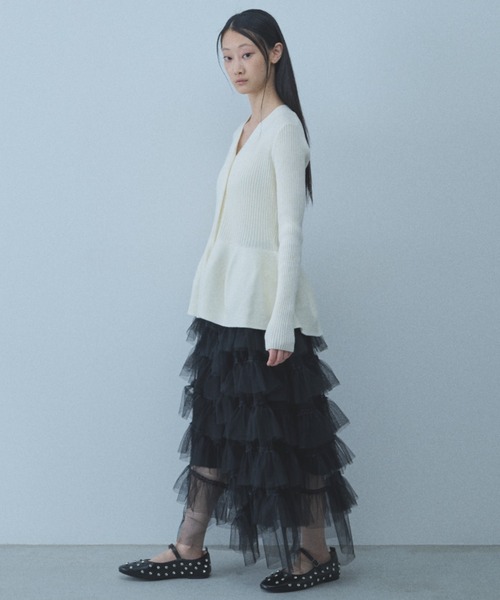 paravion（パラビオン）の「【SET ITEM】ペプラムカーデ×フレアニットパンツ（その他パンツ・レディース・ブラック/ホワイト・FREE）」の17枚目の写真