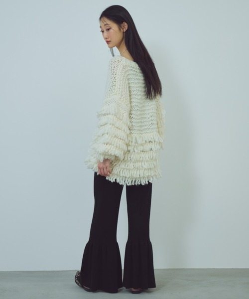 paravion（パラビオン）の「【SET ITEM】ペプラムカーデ×フレアニットパンツ（その他パンツ・レディース・ブラック/ホワイト・FREE）」の18枚目の写真