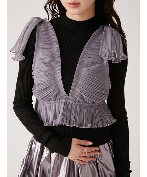 LILY BROWN（リリーブラウン）の「ビスチェセットニットトップス（ニット/セーター・レディース・アイボリー/ブラック/グレー・FREE）」の9枚目の写真