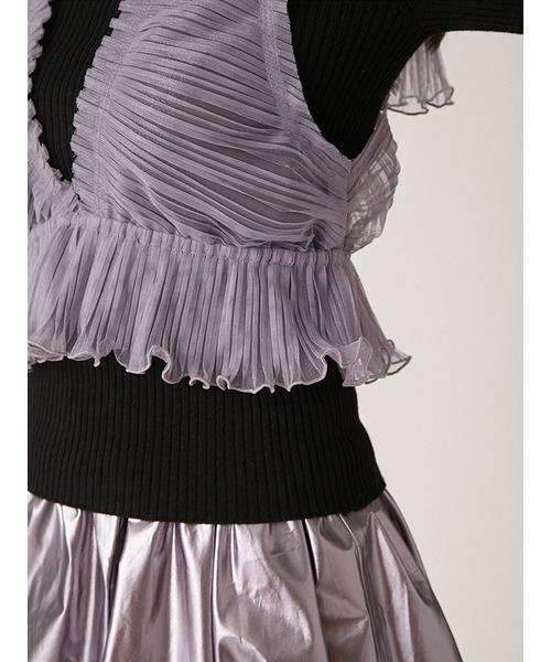 LILY BROWN（リリーブラウン）の「ビスチェセットニットトップス（ニット/セーター・レディース・アイボリー/ブラック/グレー・FREE）」の10枚目の写真