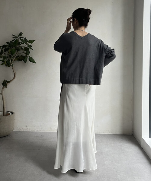 セール】前後2WAYポンチョ風ロゴニット（ニット/セーター