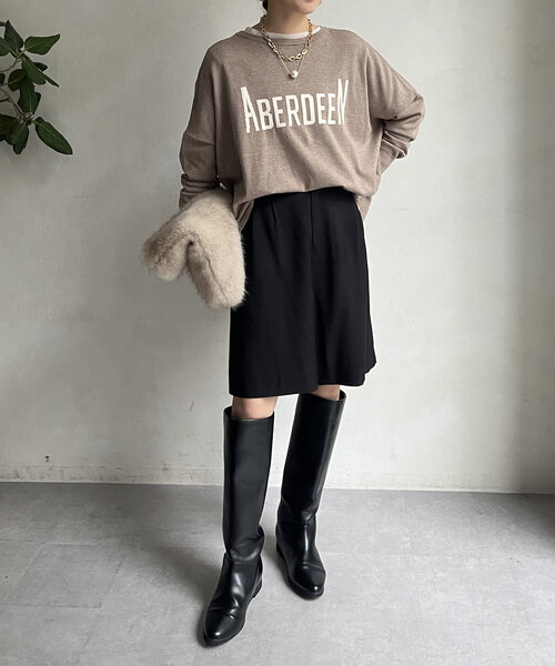 DouDou(ドゥドゥ)の「前後2WAYポンチョ風ロゴニット(ニット/セーター・レディース・カーキ/チャコールグレー/ベージュ・FREE)」の16枚目の写真