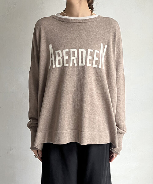 セール】前後2WAYポンチョ風ロゴニット（ニット/セーター