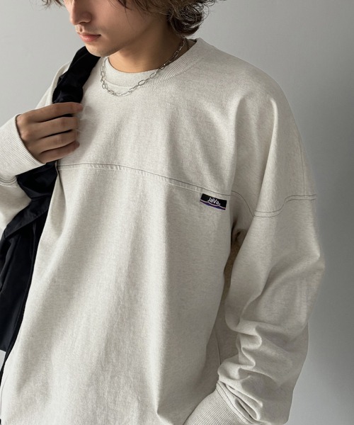 Java(ジャバ)の「《Javaジャバコラボ》胸元javaネーム綿100%長袖フットボールTシャツ(Tシャツ/カットソー・メンズ・オートミール/オフホワイト/ブラック・LARGE/MEDIUM/X-LARGE)」の3枚目の写真