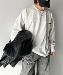 《Javaジャバコラボ》胸元javaネーム綿100%長袖フットボールTシャツ