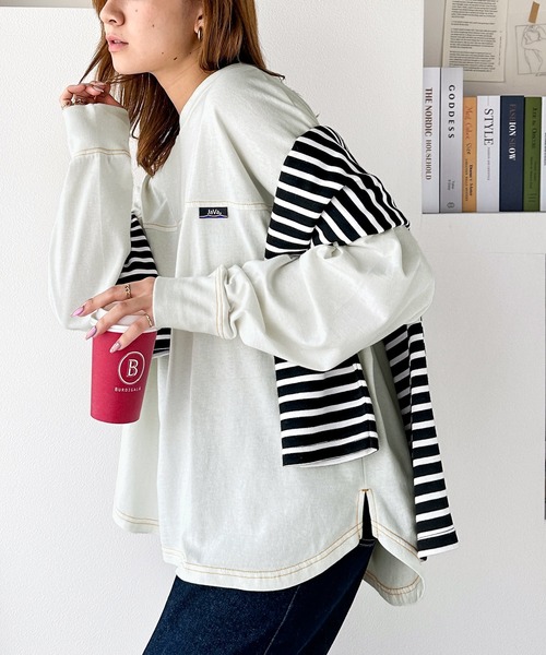 Java(ジャバ)の「《Javaジャバコラボ》胸元javaネーム綿100%長袖フットボールTシャツ(Tシャツ/カットソー・メンズ・オートミール/オフホワイト/ブラック・LARGE/MEDIUM/X-LARGE)」の6枚目の写真