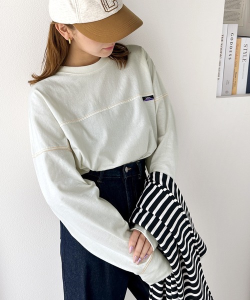 Java(ジャバ)の「《Javaジャバコラボ》胸元javaネーム綿100%長袖フットボールTシャツ(Tシャツ/カットソー・メンズ・オートミール/オフホワイト/ブラック・LARGE/MEDIUM/X-LARGE)」の8枚目の写真