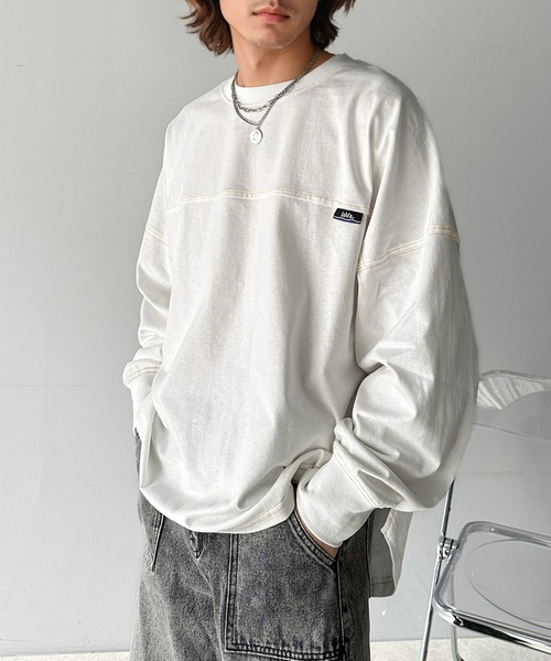 Java(ジャバ)の「《Javaジャバコラボ》胸元javaネーム綿100%長袖フットボールTシャツ(Tシャツ/カットソー・メンズ・オートミール/オフホワイト/ブラック・LARGE/MEDIUM/X-LARGE)」の5枚目の写真