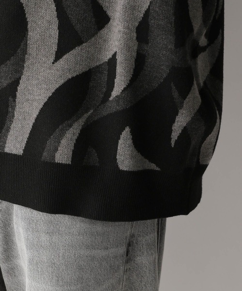 RAGEBLUE（レイジブルー）の「トライバル柄/ジャガード織りルーズニットクルー（ニット/セーター・メンズ・ブラック系その他/ホワイト系その他・LARGE/MEDIUM）」の8枚目の写真