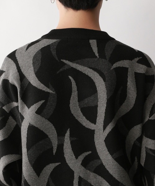 RAGEBLUE（レイジブルー）の「トライバル柄/ジャガード織りルーズニットクルー（ニット/セーター・メンズ・ブラック系その他/ホワイト系その他・LARGE/MEDIUM）」の9枚目の写真