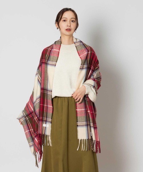 Right-on（ライトオン）の「チェック柄大判ストール（ストール/ショール・レディース・レッド/グレー/グリーン・ONE SIZE）」の3枚目の写真