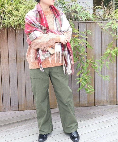 Right-on（ライトオン）の「チェック柄大判ストール（ストール/ショール・レディース・レッド/グレー/グリーン・ONE SIZE）」の9枚目の写真