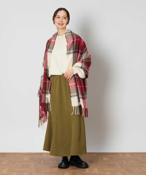 Right-on（ライトオン）の「チェック柄大判ストール（ストール/ショール・レディース・レッド/グレー/グリーン・ONE SIZE）」の10枚目の写真