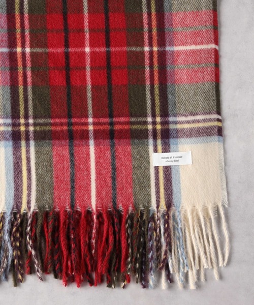 Right-on（ライトオン）の「チェック柄大判ストール（ストール/ショール・レディース・レッド/グレー/グリーン・ONE SIZE）」の12枚目の写真