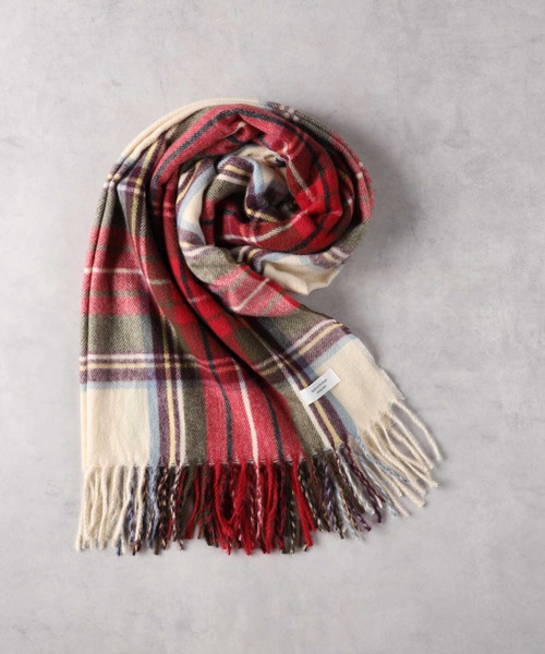 Right-on（ライトオン）の「チェック柄大判ストール（ストール/ショール・レディース・レッド/グレー/グリーン・ONE SIZE）」の13枚目の写真