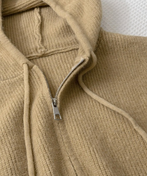 Miniministore(ミニミニストア)の「フード付きジップニットベスト ショート丈(ベスト・レディース・オフホワイト/ブラック/ベージュ/グレー/オリーブ・FREE)」の21枚目の写真
