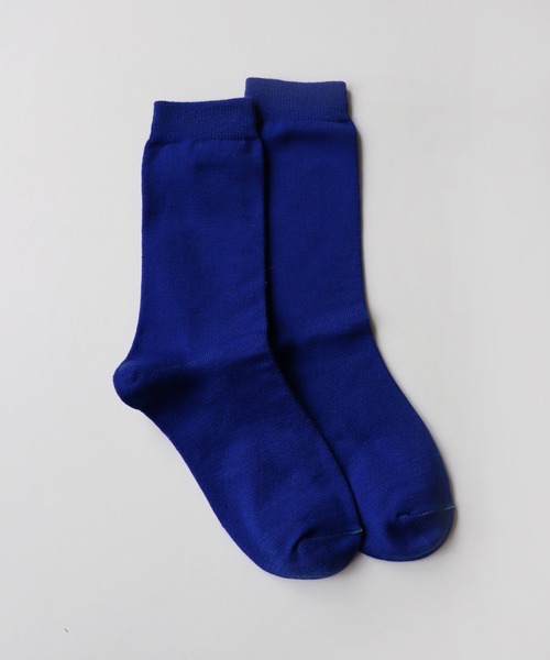 TAWARA(タワラ)の「ちょびっとウール ベタ編み クルーソックス(ソックス/靴下・レディース・オフホワイト/グリーン/ピンク/ロイヤルブルー/パープル/イエロー・S)」の4枚目の写真