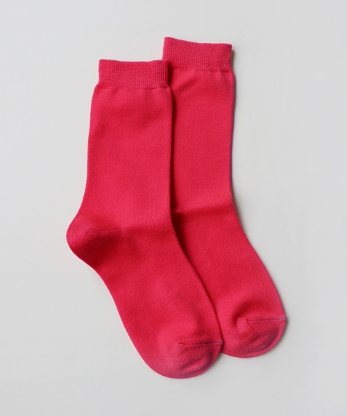 TAWARA(タワラ)の「ちょびっとウール ベタ編み クルーソックス(ソックス/靴下・レディース・オフホワイト/グリーン/ピンク/ロイヤルブルー/パープル/イエロー・S)」の6枚目の写真