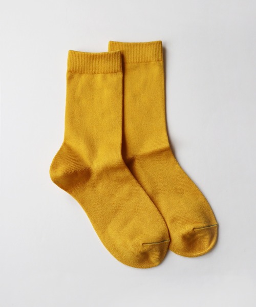 TAWARA(タワラ)の「ちょびっとウール ベタ編み クルーソックス(ソックス/靴下・レディース・オフホワイト/グリーン/ピンク/ロイヤルブルー/パープル/イエロー・S)」の5枚目の写真