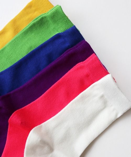 TAWARA(タワラ)の「ちょびっとウール ベタ編み クルーソックス(ソックス/靴下・レディース・オフホワイト/グリーン/ピンク/ロイヤルブルー/パープル/イエロー・S)」の13枚目の写真