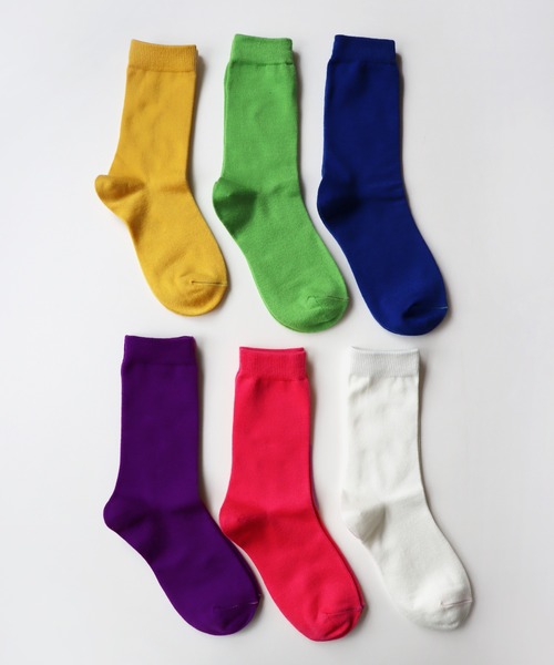 TAWARA(タワラ)の「ちょびっとウール ベタ編み クルーソックス(ソックス/靴下・レディース・オフホワイト/グリーン/ピンク/ロイヤルブルー/パープル/イエロー・S)」の14枚目の写真