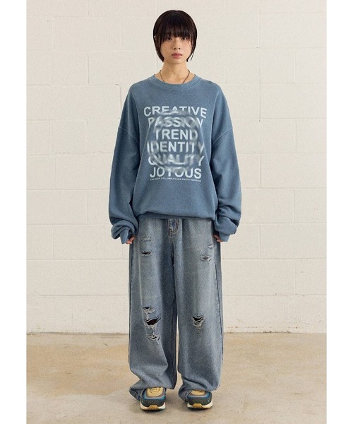 ALAND(エーランド)の「【UNISEX】Filluminte/サークルBLUR プルオーバー(ウラケ)(スウェット・レディース・ブルー/ブラック/ベージュ・LARGE/MEDIUM/SMALL)」の5枚目の写真