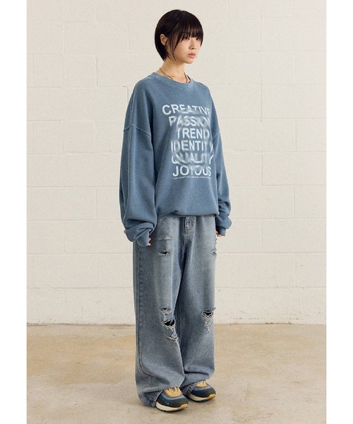 ALAND(エーランド)の「【UNISEX】Filluminte/サークルBLUR プルオーバー(ウラケ)(スウェット・レディース・ブルー/ブラック/ベージュ・LARGE/MEDIUM/SMALL)」の6枚目の写真