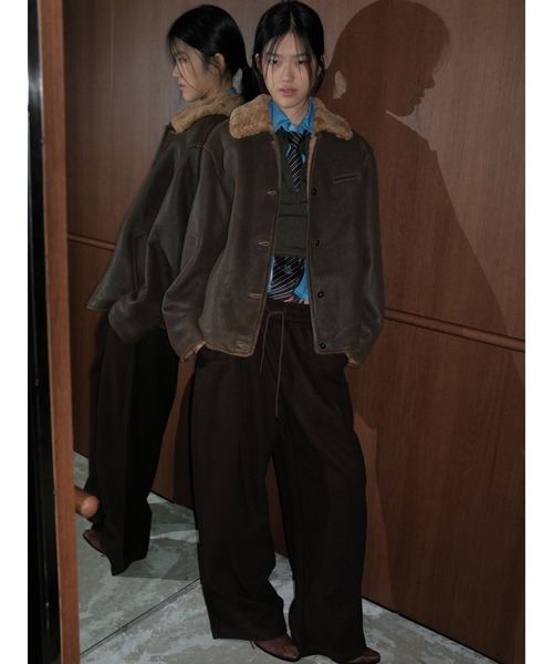 MASONPRINCE（メイソンプリンス）の「ルーズフィット タック入り ウール スラックス SK2105【MASONPRINCE】（スラックス・メンズ・ブラウン/ブラック/グレー・L/M/S/XL）」の5枚目の写真