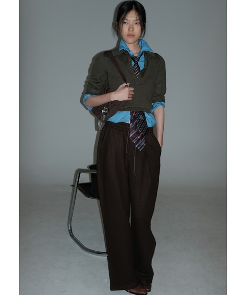 MASONPRINCE（メイソンプリンス）の「ルーズフィット タック入り ウール スラックス SK2105【MASONPRINCE】（スラックス・メンズ・ブラウン/ブラック/グレー・L/M/S/XL）」の6枚目の写真