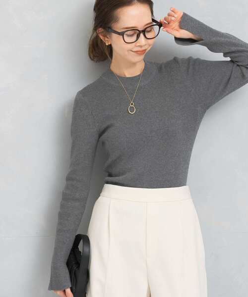 URBAN RESEARCH ROSSO WOMEN（アーバンリサーチ　ロッソ）の「シルク混ハイネックリブニット（ニット/セーター・レディース・ライトグレー/ブルー系その他/ブラック・FREE）」の15枚目の写真