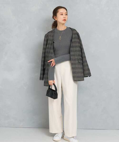 URBAN RESEARCH ROSSO WOMEN（アーバンリサーチ　ロッソ）の「シルク混ハイネックリブニット（ニット/セーター・レディース・ライトグレー/ブルー系その他/ブラック・FREE）」の17枚目の写真