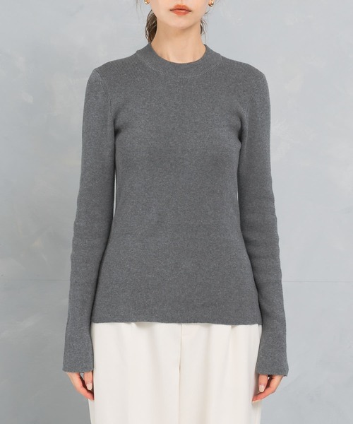 URBAN RESEARCH ROSSO WOMEN（アーバンリサーチ　ロッソ）の「シルク混ハイネックリブニット（ニット/セーター・レディース・ライトグレー/ブルー系その他/ブラック・FREE）」の21枚目の写真