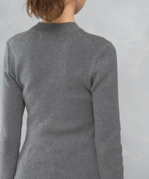 レディースサイズL 未着用⭐️Resurrectoin セーターカラーグレー セール】シルク混ハイネックリブニット（ニット/セーター）｜URBAN