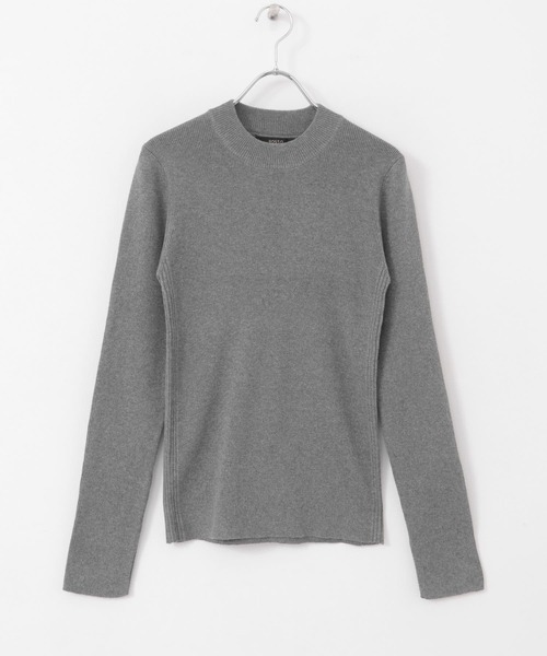 URBAN RESEARCH ROSSO WOMEN（アーバンリサーチ　ロッソ）の「シルク混ハイネックリブニット（ニット/セーター・レディース・ライトグレー/ブルー系その他/ブラック・FREE）」の4枚目の写真