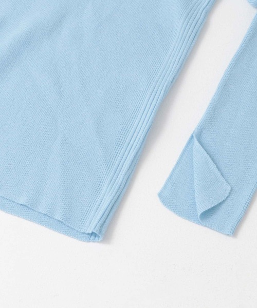 URBAN RESEARCH ROSSO WOMEN（アーバンリサーチ　ロッソ）の「シルク混ハイネックリブニット（ニット/セーター・レディース・ライトグレー/ブルー系その他/ブラック・FREE）」の6枚目の写真