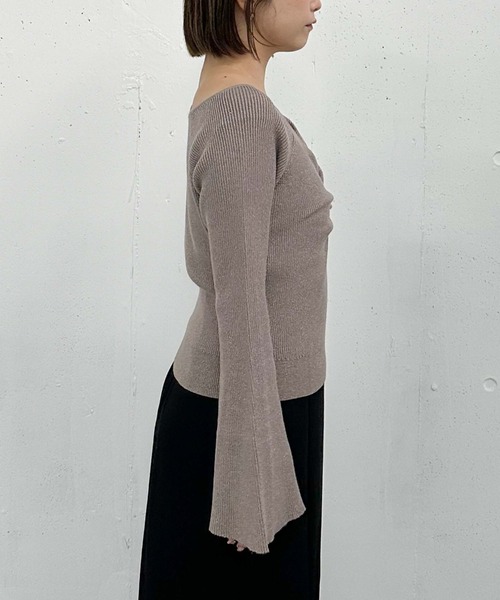 archives（アルシーヴ）の「ラメギャザーフレアスリーブニット（ニット/セーター・レディース・グレー/アイボリー/ブラック/ピンクベージュ・MEDIUM）」の19枚目の写真