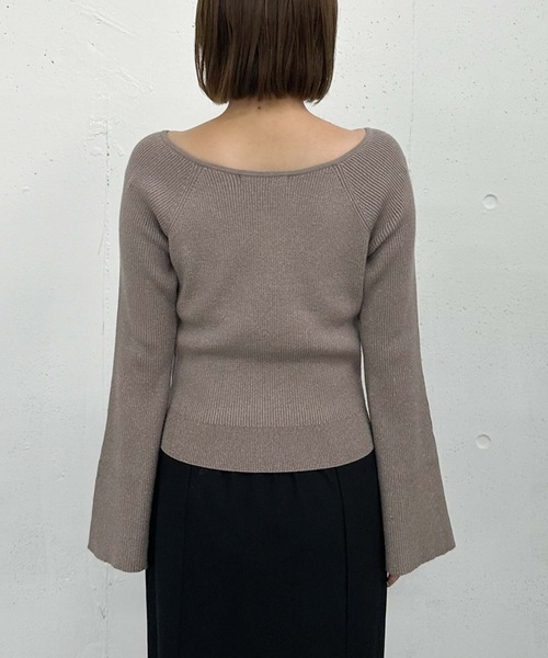 archives（アルシーヴ）の「ラメギャザーフレアスリーブニット（ニット/セーター・レディース・グレー/アイボリー/ブラック/ピンクベージュ・MEDIUM）」の20枚目の写真