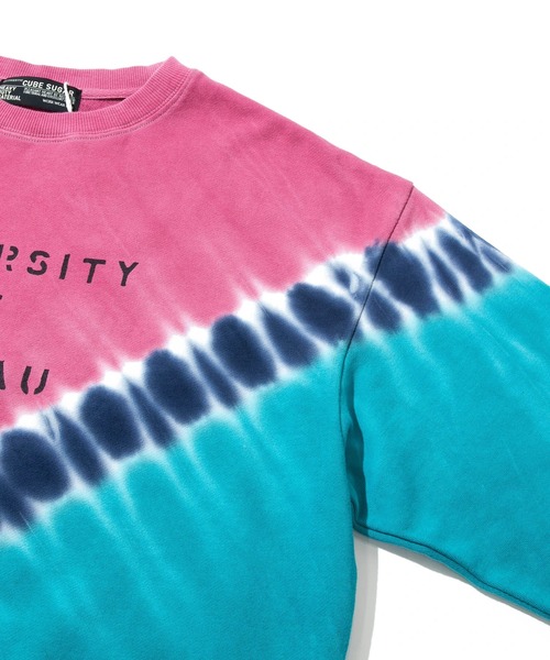 CUBE SUGAR（キューブシュガー）の「CUBE SUGAR/キューブシュガー　裏毛タイダイPOクルーネック（スウェット・レディース・ピンク/イエロー・FREE）」の7枚目の写真