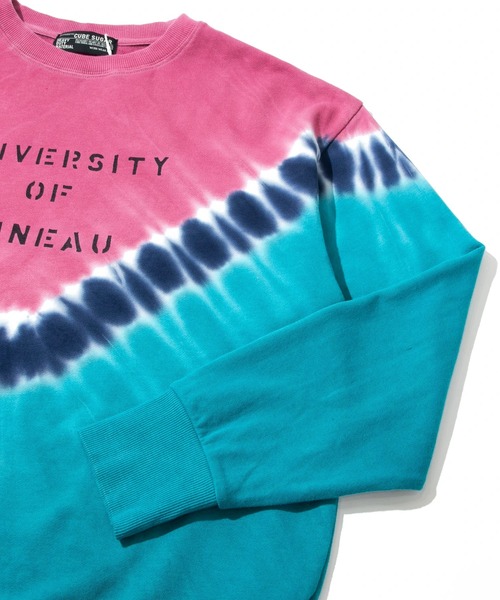 CUBE SUGAR（キューブシュガー）の「CUBE SUGAR/キューブシュガー　裏毛タイダイPOクルーネック（スウェット・レディース・ピンク/イエロー・FREE）」の3枚目の写真