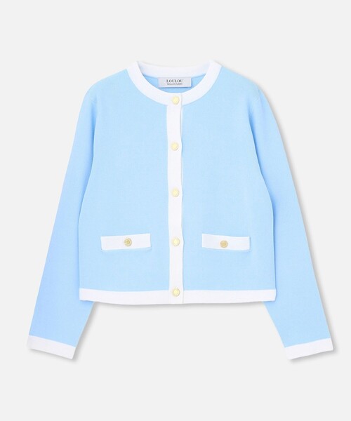 ◇【LOULOU WILLOUGHBY】バイカラーコンパクトカーディガン