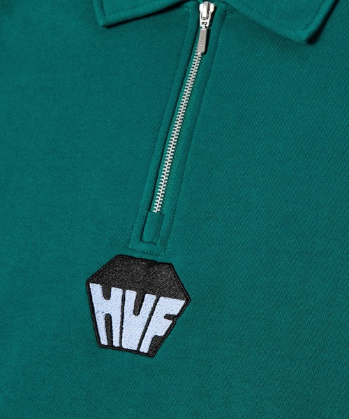 HUF(ハフ)の「BIG BLOCK 1/4 ZIP FRENCH TERRY / HUF ハフ トップス(スウェット・メンズ・ブラック/グリーン系その他・SMALL/MEDIUM/LARGE/X-LARGE/XX-LARGE)」の6枚目の写真