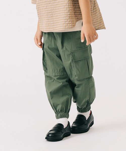 B:MING by BEAMS(ビーミングバイビームス)の「サスペンダー付き カーゴパンツ(100~140cm)(カーゴパンツ・キッズ・オリーブ/ホワイト系その他5・140/130/110/100/120)」の1枚目の写真