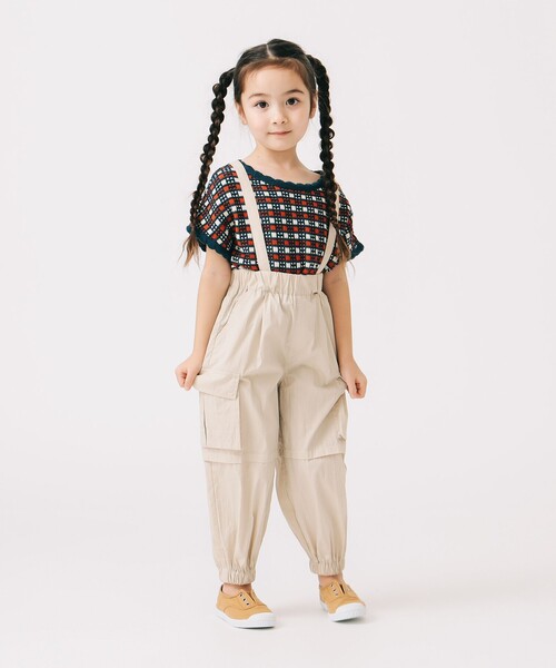 B:MING by BEAMS(ビーミングバイビームス)の「サスペンダー付き カーゴパンツ(100~140cm)(カーゴパンツ・キッズ・オリーブ/ホワイト系その他5・140/130/110/100/120)」の2枚目の写真
