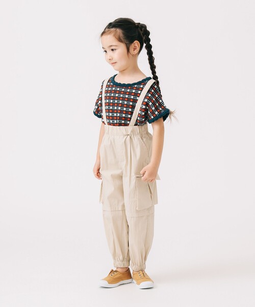 B:MING by BEAMS(ビーミングバイビームス)の「サスペンダー付き カーゴパンツ(100~140cm)(カーゴパンツ・キッズ・オリーブ/ホワイト系その他5・140/130/110/100/120)」の3枚目の写真