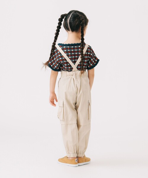 B:MING by BEAMS(ビーミングバイビームス)の「サスペンダー付き カーゴパンツ(100~140cm)(カーゴパンツ・キッズ・オリーブ/ホワイト系その他5・140/130/110/100/120)」の6枚目の写真