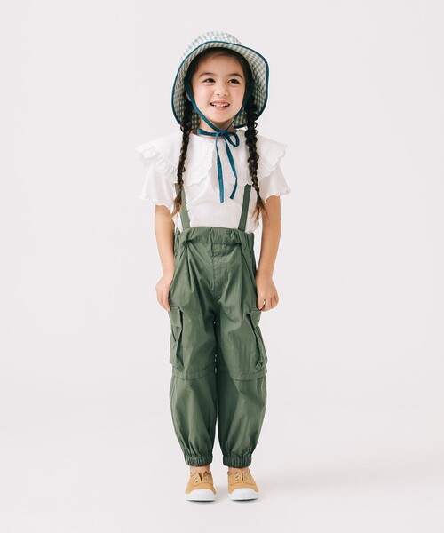 B:MING by BEAMS(ビーミングバイビームス)の「サスペンダー付き カーゴパンツ(100~140cm)(カーゴパンツ・キッズ・オリーブ/ホワイト系その他5・140/130/110/100/120)」の7枚目の写真