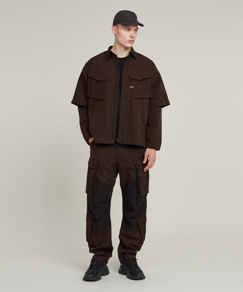 G-STAR(ジースター)の「Modular Relaxed Shirt/レイヤリングデザイン撥水ジップアップシャツジャケット(シャツ/ブラウス・メンズ・ブラウン・X-SMALL/LARGE/MEDIUM/SMALL/X-LARGE)」の3枚目の写真