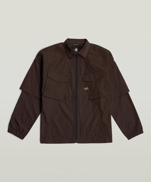 G-STAR(ジースター)の「Modular Relaxed Shirt/レイヤリングデザイン撥水ジップアップシャツジャケット(シャツ/ブラウス・メンズ・ブラウン・X-SMALL/LARGE/MEDIUM/SMALL/X-LARGE)」の6枚目の写真